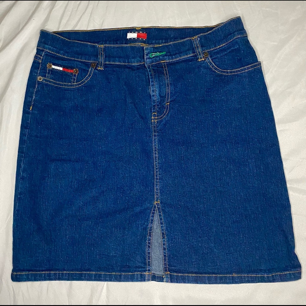 vintage 2000s denim tommy hilfiger skirt size 13